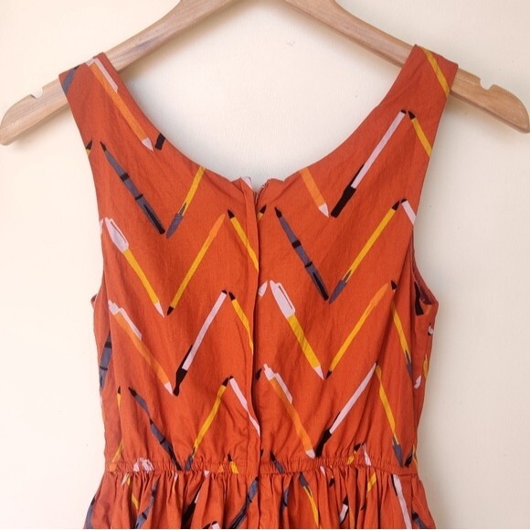 Modcloth Orange Chevron Dress - Picture 7 of 10